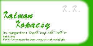 kalman kopacsy business card